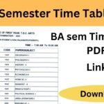 BA 1st Semester Time Table 2025 (Download)