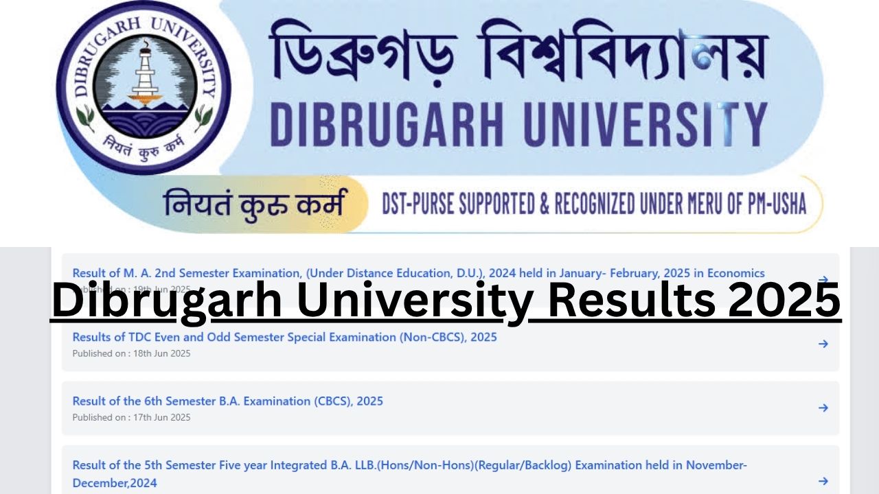 Dibrugarh University Result 2025