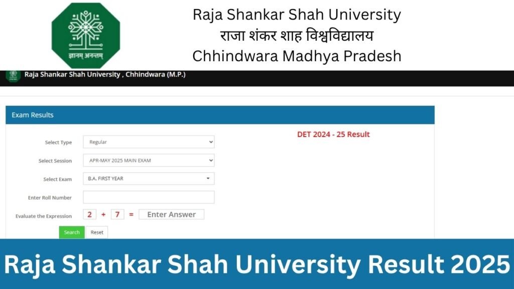 Raja Shankar Shah University Result 2025