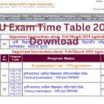 YCMOU Exam Time Table 2025 PDF Download : www.ycmou.digitaluniversity.ac Exam Time Table 2025