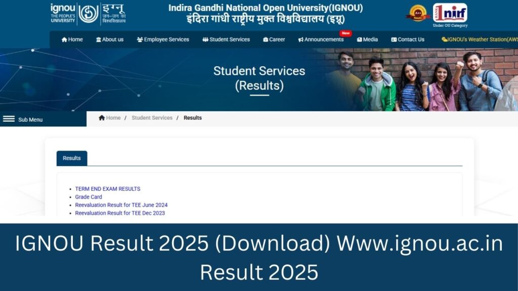 IGNOU Result 2025 (Download) Www.ignou.ac.in Result 2025