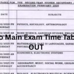 Plus two Main Exam Time Table 2025 (PDF Download)