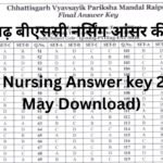 CG BSC Nursing Answer key 2025 (29 May Download)