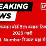 RBSE 5th Result 2025- कक्षा 5 वार्षिक परीक्षा रिजल्ट 2025 यहां देखे।
