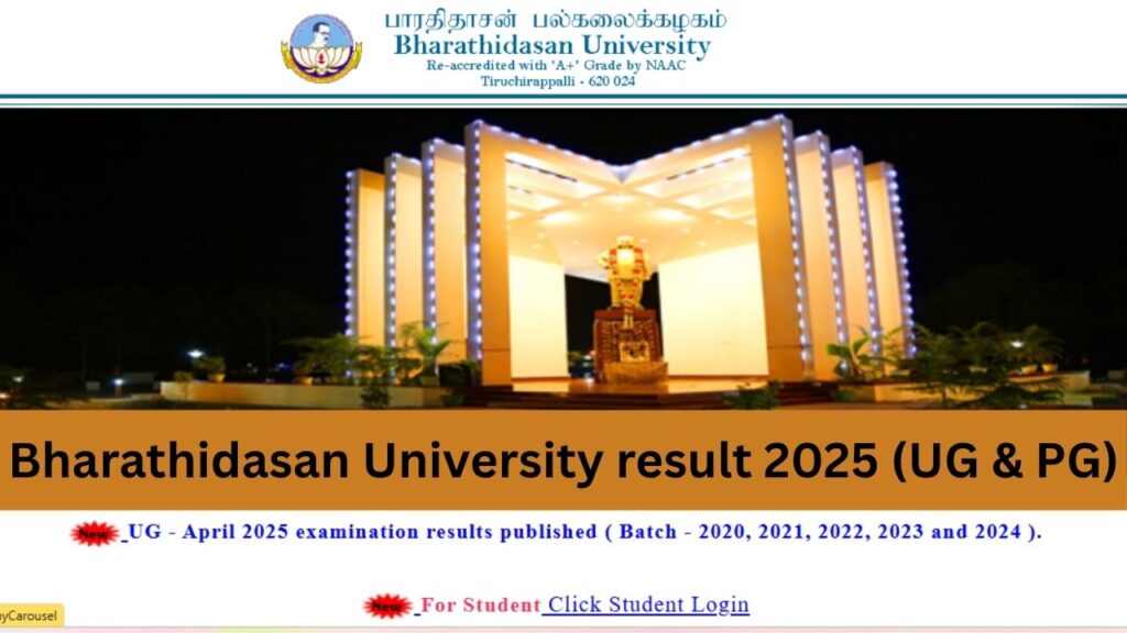 Bharathidasan University result 2025