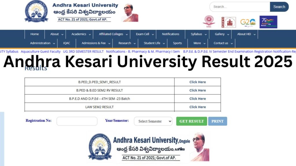 Andhra Kesari University Result 2025