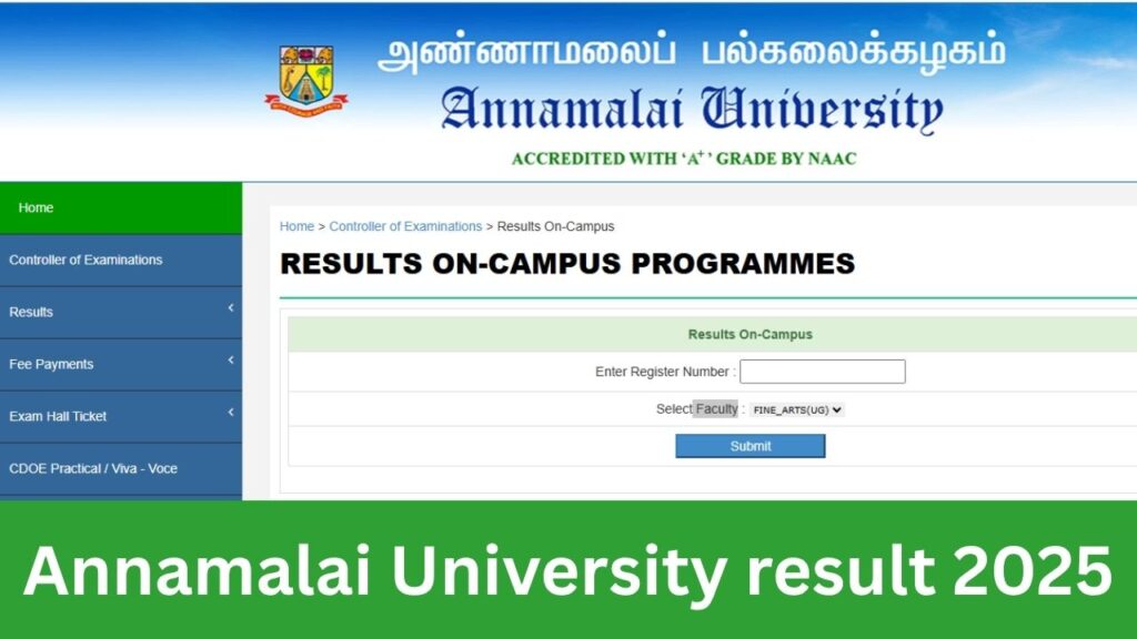 Annamalai University result 2025