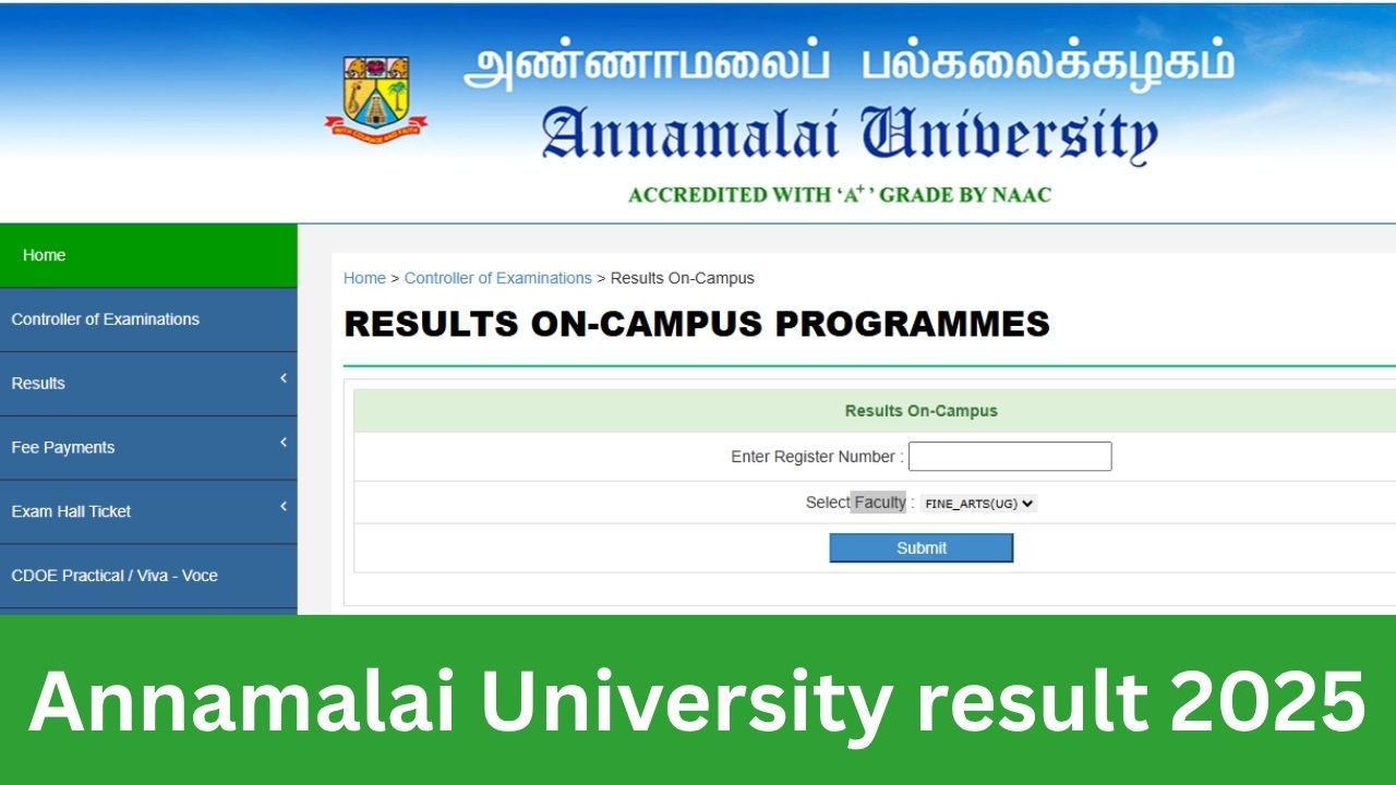 Annamalai University result 2025