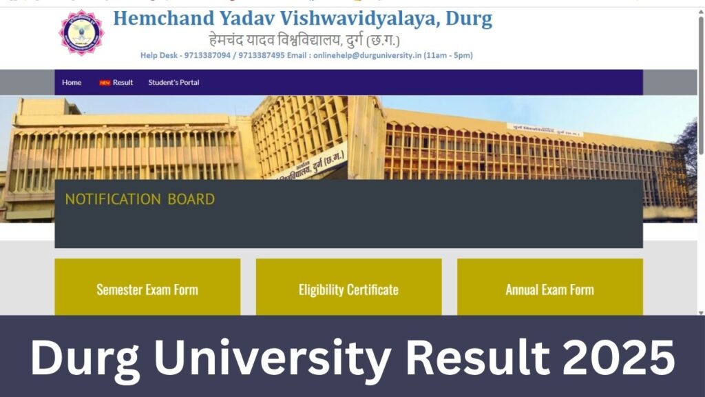 Durg University Result 2025
