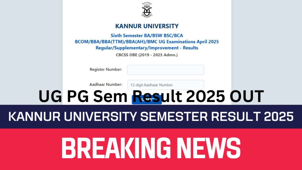 Kannur University Result 2025
