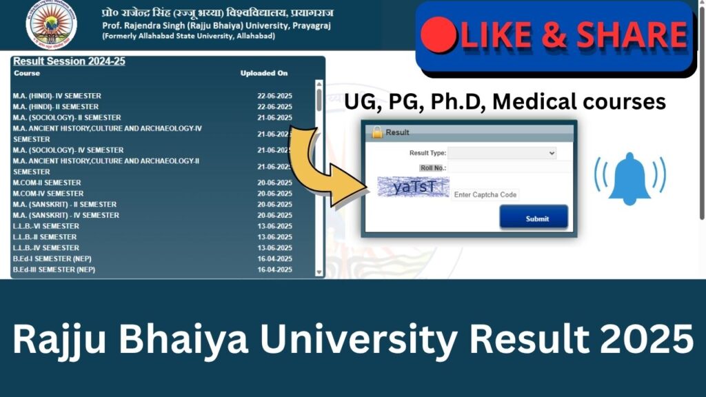 Rajju Bhaiya University Result 2025
