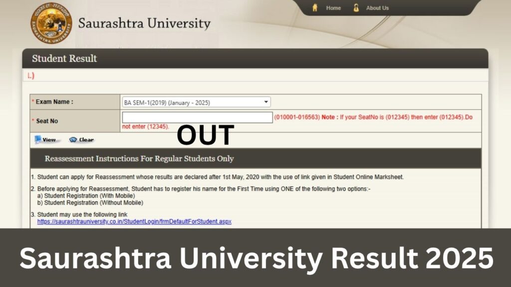 Saurashtra University Result 2025