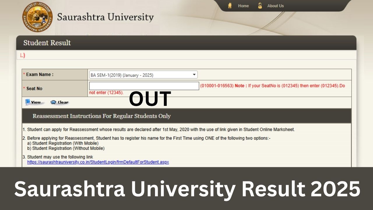 Saurashtra University Result 2025