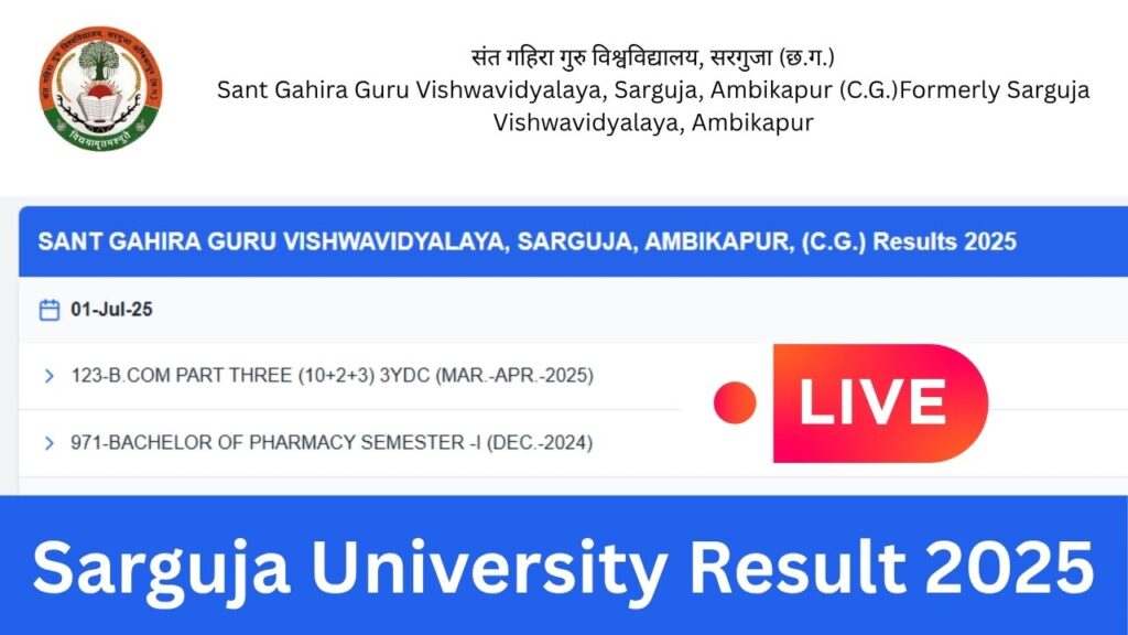 Sarguja University Result 2025