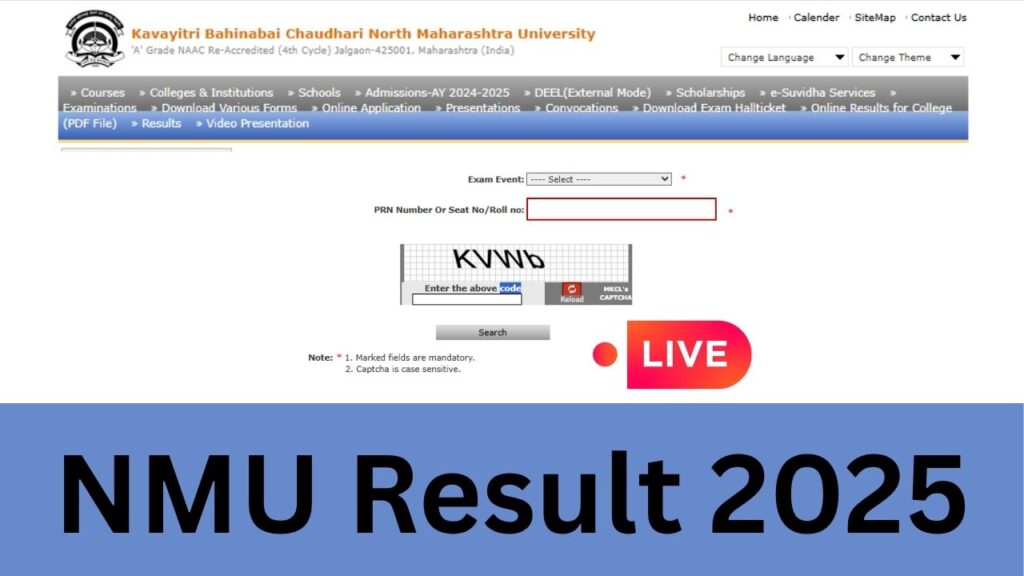 NMU Result 2025