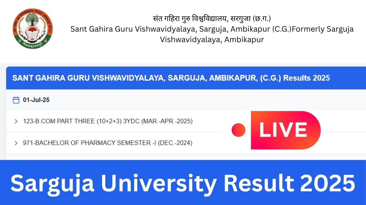 Sarguja University Result 2025