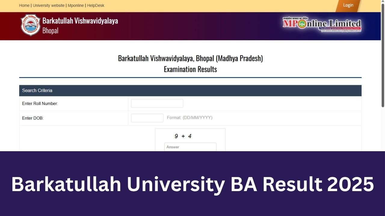 Barkatullah University BA Result 2025